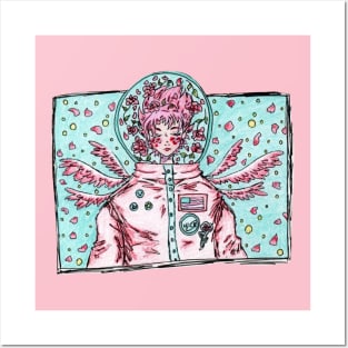 Pastel Astronaut Posters and Art